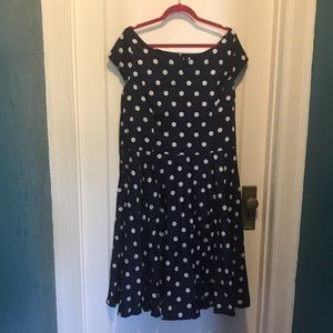 Navy Hell Bunny polka dot dress